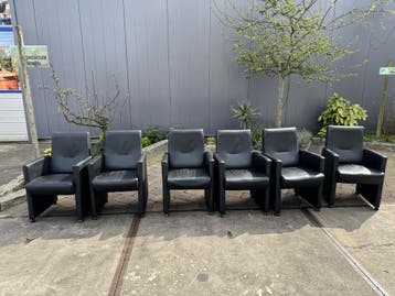 Zes leren eetkamerstoelen vandaag en morgen gratis ophalen