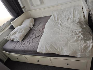 GRATIS Wit bed 80/160 x 200 cm. Uitschuifbaar. Met lades.