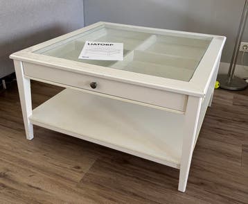 Liatorp salontafel met glasplaat en lade - opknapper