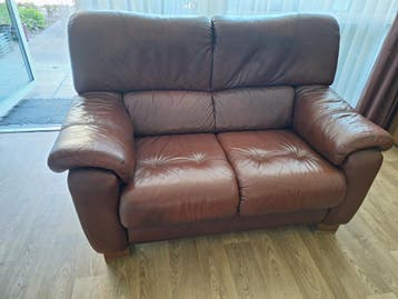 2 zitsbank bordeaux rood