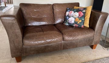 Bankstel 3 zits en 2 zits leer bruin