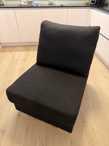 Zwarte stoffen stoel / verlengstuk bank - gratis af te halen
