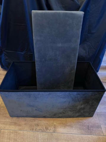 Opvouwbare opbergbank/poef - Grijs fluweel