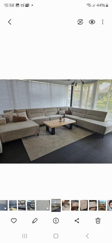 Beige U vorm hoekbank