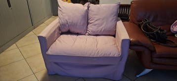 2-zitsbank, lichtroze