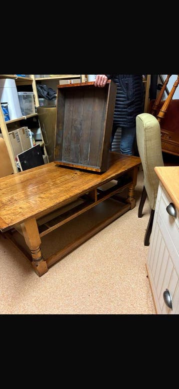 Houten salontafel 140x70