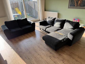 Bankstel (Antraciet, Stof) - Tweedelig