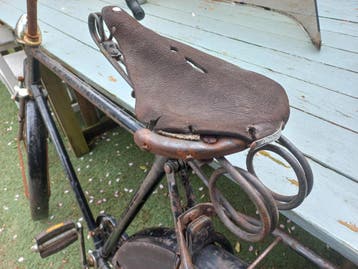 Vintage Lepper fietszadel - Leer en staal, Gebruikt