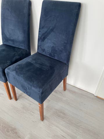 2x Donkerblauwe Eetkamerstoelen - Stof