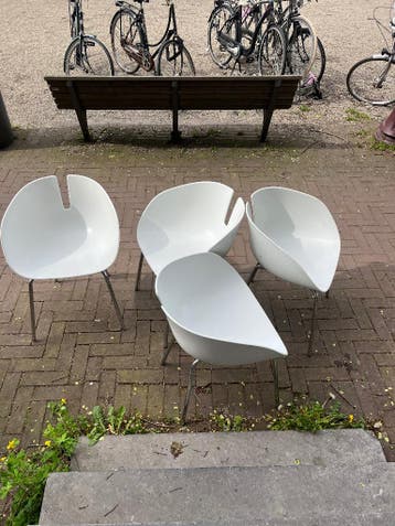 4 stoelen wit gratis