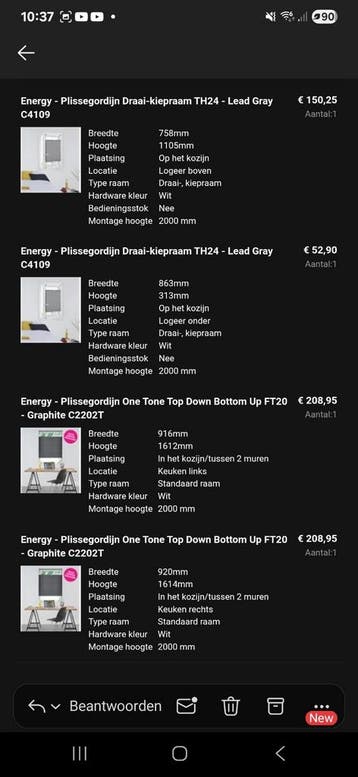 Gratis Plissegordijnen