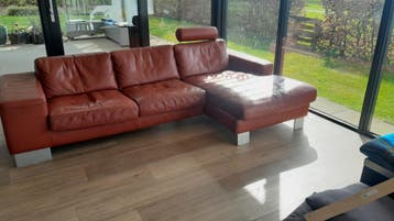 Bank leer 3 zits met chesslonge gratis