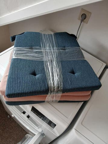 Kussentjes voor stoelen, blauw en roze