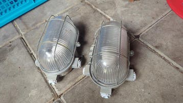 2x Industriële Vintage Scheepslampen / Wandlampen