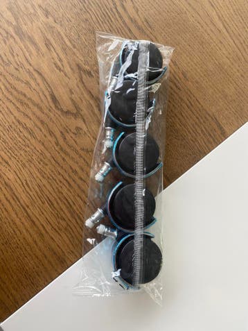 5 bureaustoel wielen, nieuw, gratis