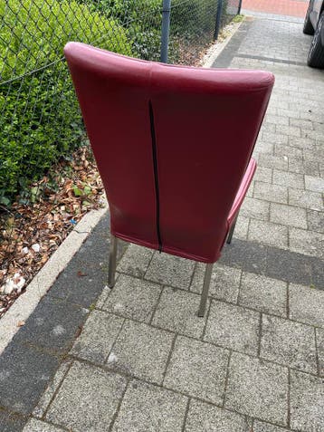 4 leren eetkamerstoelen zonder leuning