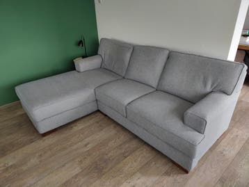 Lichtgrijze chaise longue bank