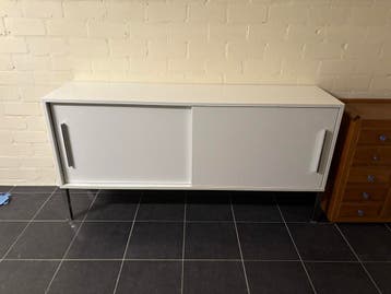 Wit hoogglans tv kast chromeb poot