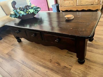 Moet weg antiek grenen gerestaureerde salontafel