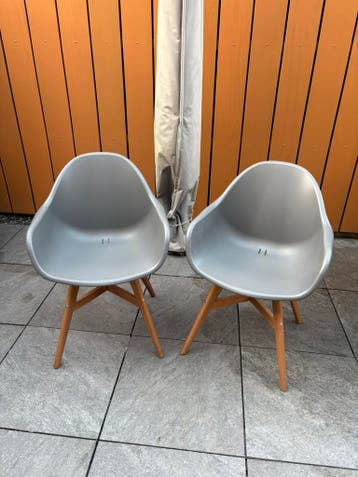 2 keer IKEA GRÖNSTA Armleunstoel, binnen/buiten, grijs