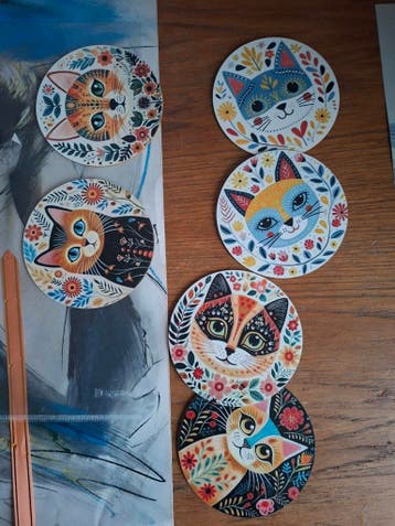 Onderzetters met kattenprint