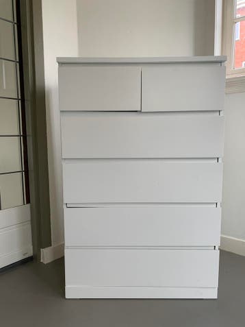 Gratis - IKEA MALM ladekast 6 lades wit
