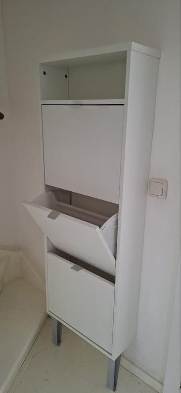 Witte schoenenkast met 3 vakken