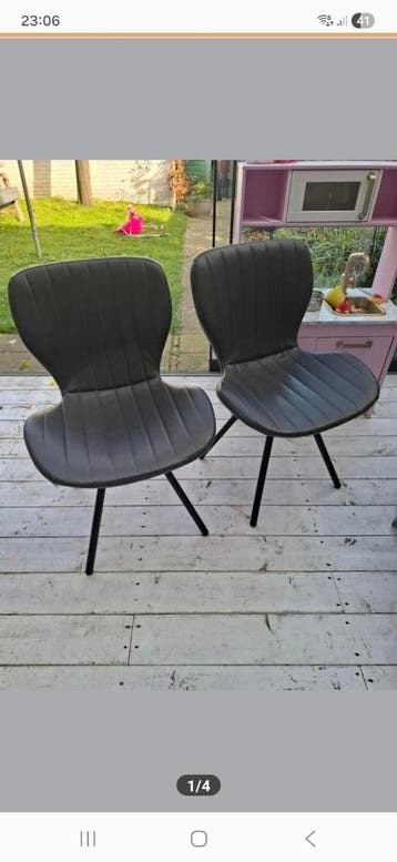 2 nep leren stoeltjes - gratis op te halen