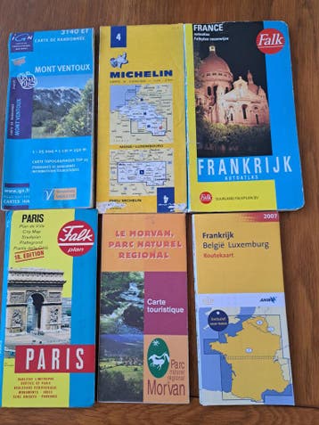 Diverse wegenkaarten Frankrijk