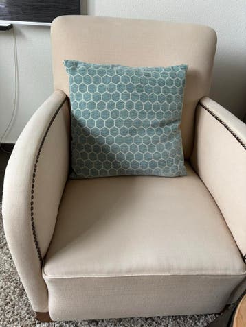 Turquoise/mintgroen kussen met klein motiefje (set van 2)