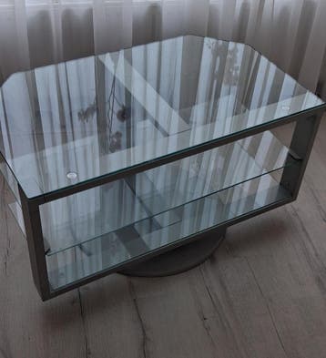 Glazen tv meubel met draaipunt