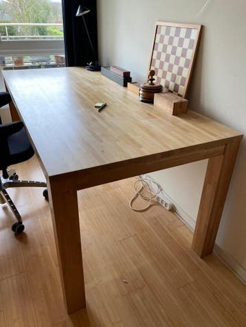 Houten bureau/ eettafel, afmeting: 90x185