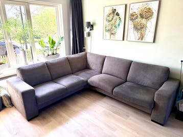 Antraciet hoekbank **nu gratis**