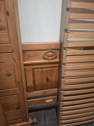 Romantisch massief houten bed 140x200 cm