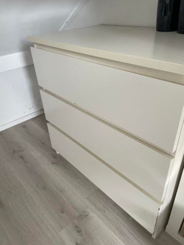 Witte ladekast met 3 laden - Gebruikt