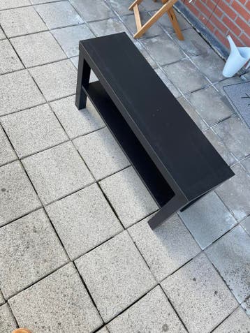 Zwart televisiemeubel met open vak (ikea LACK)
