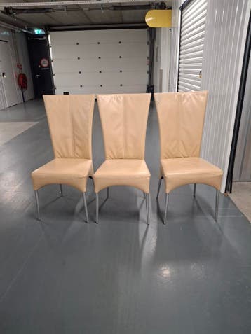 Leren eetkamerstoelen 4 stuks