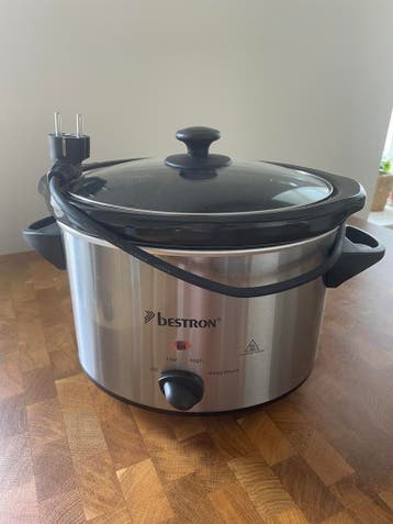 Bestron Slowcooker 3.5L 180W - zilver - keramische binnenpan