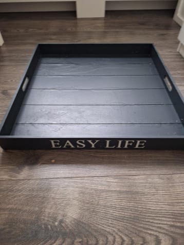 Groot zwart dienblad 58x58 cm - Easy Life