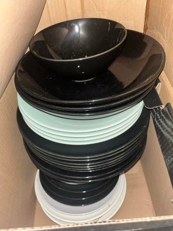 IKEA Borden in Zwart en Mintgroen - Gebruikt