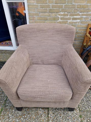 Comfortabele stoffen fauteuil - Beige/Bruin