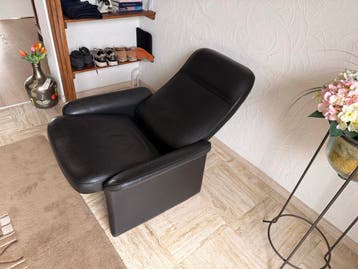 Zwarte leren fauteuil