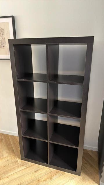 Kallax kast zwart 8 vakken - Gebruikt met beschadigingen