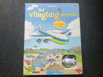 Het vliegtuig vertrekt! Interactief boek met modelvliegtuig