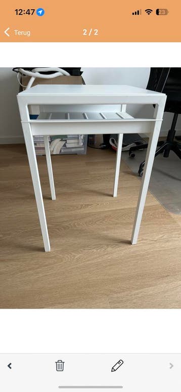 IKEA bijzettafel wit 40x60cm