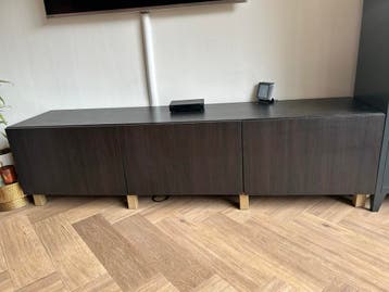 Ikea Besta TV-meubel met deurtjes, zwartbruin