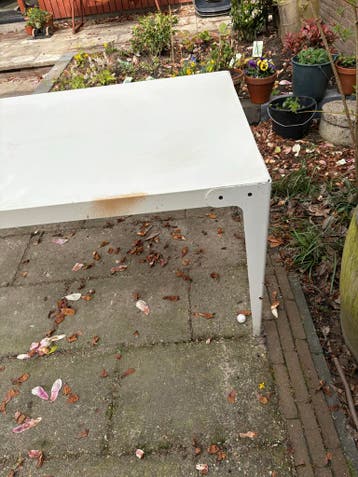 Robuuste stalen tafel 160x80, voor binnen of buiten
