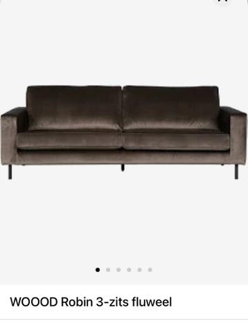 Gratis: WOOOD Robin 3-zits bank (groen fluweel)