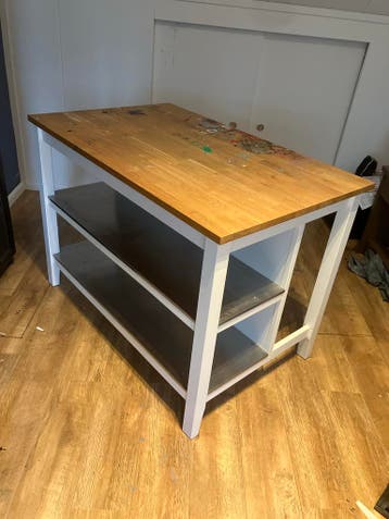 ikea keukentafel/werkbank met opbergruimte 126l x79b x 90h