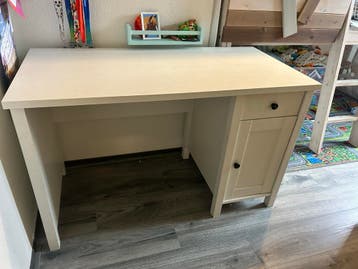 Wit bureau met kastje en lade - 120x75 cm